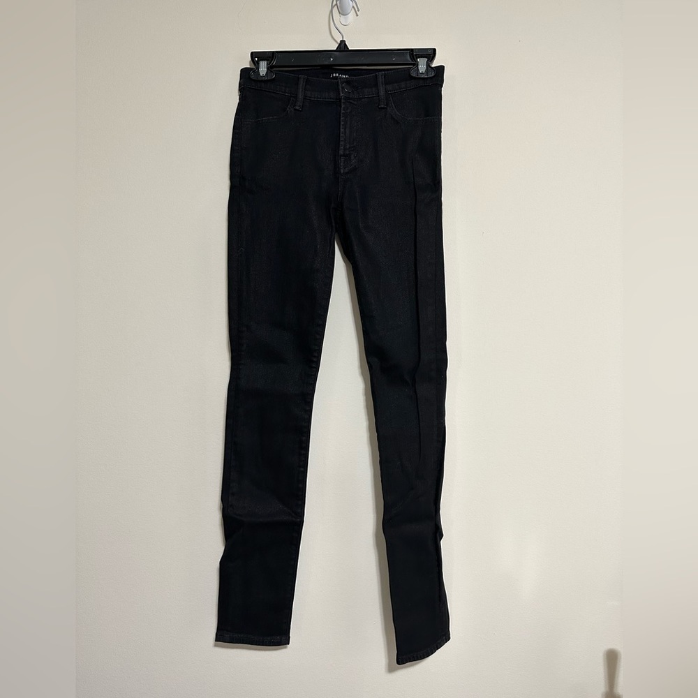 J Brand Womens Size 25 Black Denim Pants Skinny Sparkle Glitter Jeans